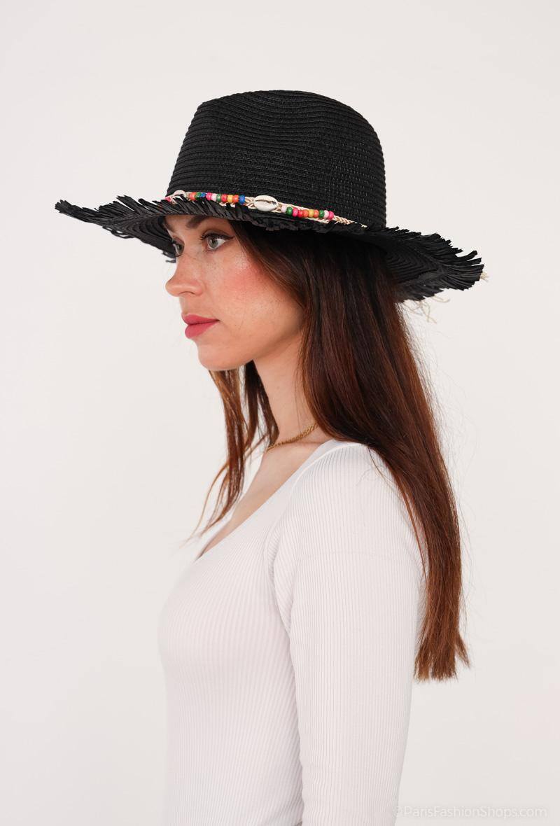 Grossiste Da Fashion - Chapeau Aztec ruban perle fantaisie