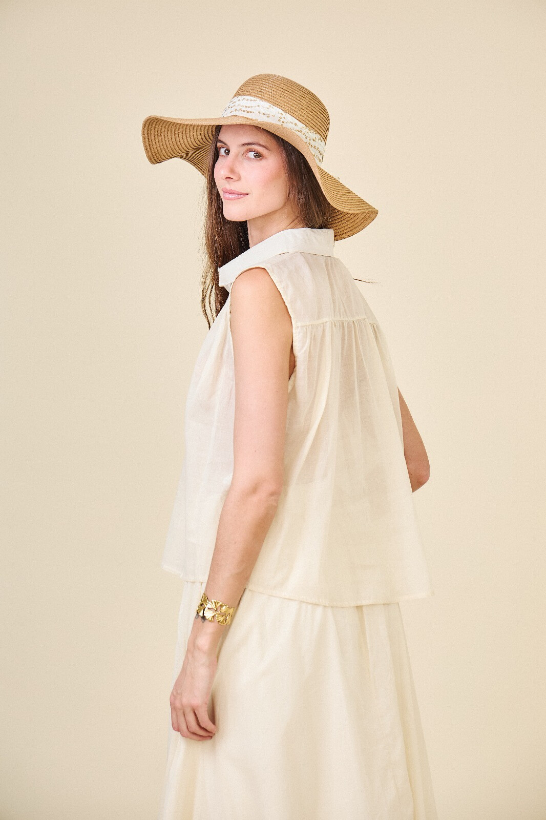 Wholesaler Da Fashion - Flowering white ribbon hat