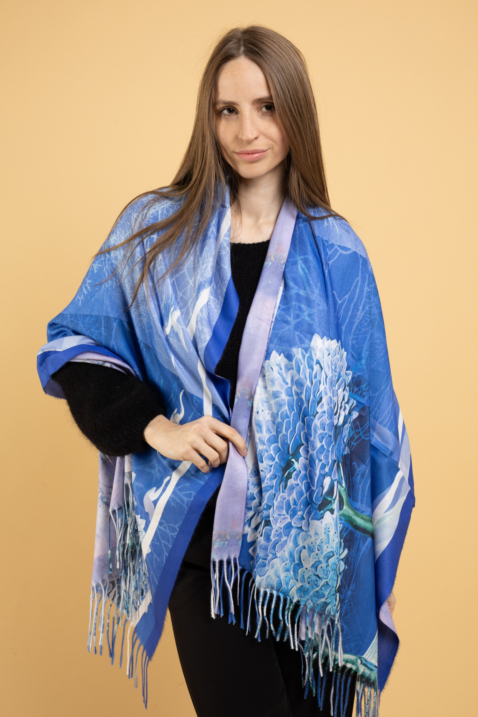 Mayorista Da Fashion - Mantón doble cara estampado paisaje 2 caras
