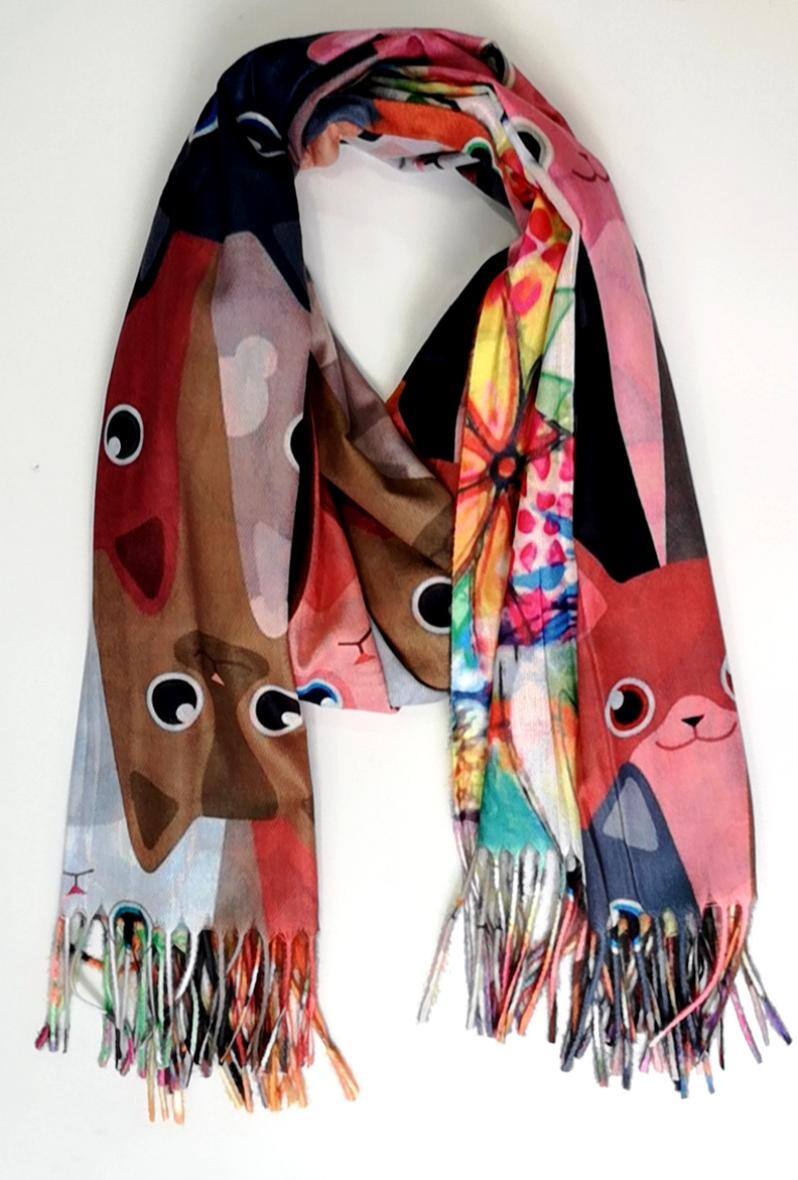 Mayorista Da Fashion - Mantón doble cara estampado paisaje 2 caras