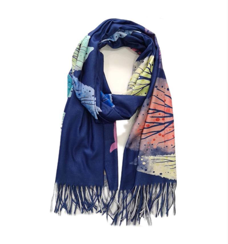 Mayorista Da Fashion - Mantón doble cara estampado paisaje 2 caras