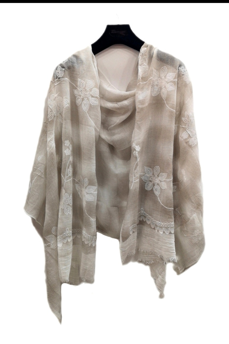 Grossiste Da Fashion - écharpe imprimé fleur tie&die clair