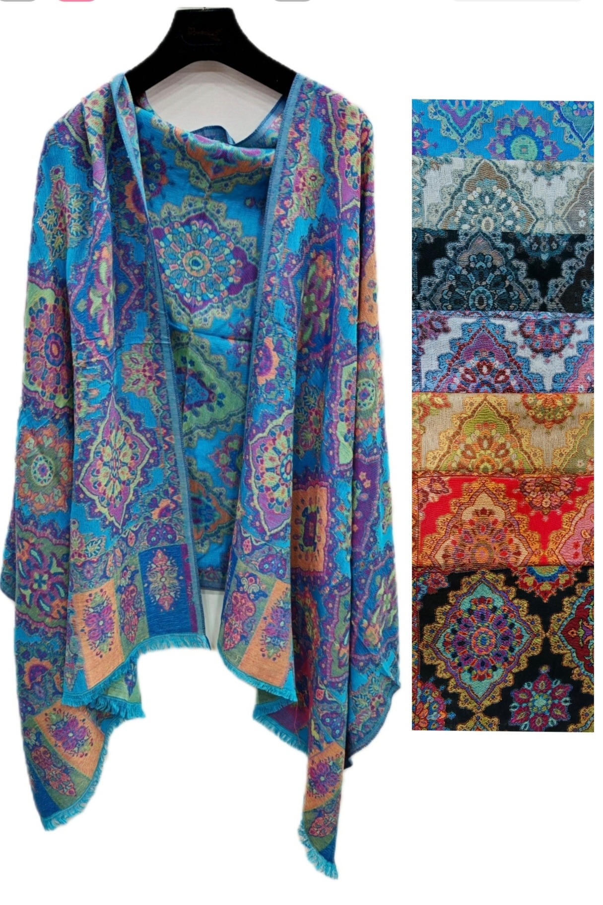 Grossiste Da Fashion - Châle en viscose à motif cachemire en relief