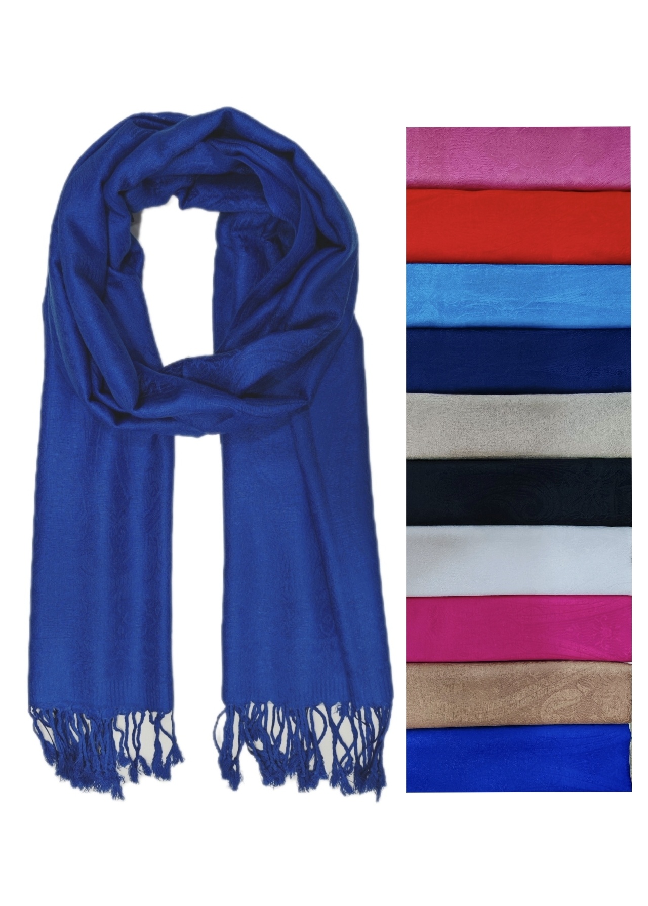 Wholesaler Da Fashion - plain tone-on-tone design pashmina 100% viscose