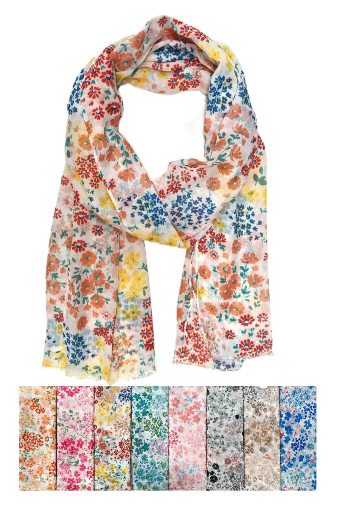 Mayorista Da Fashion - Fular de seda/viscosa con estampado de corazones