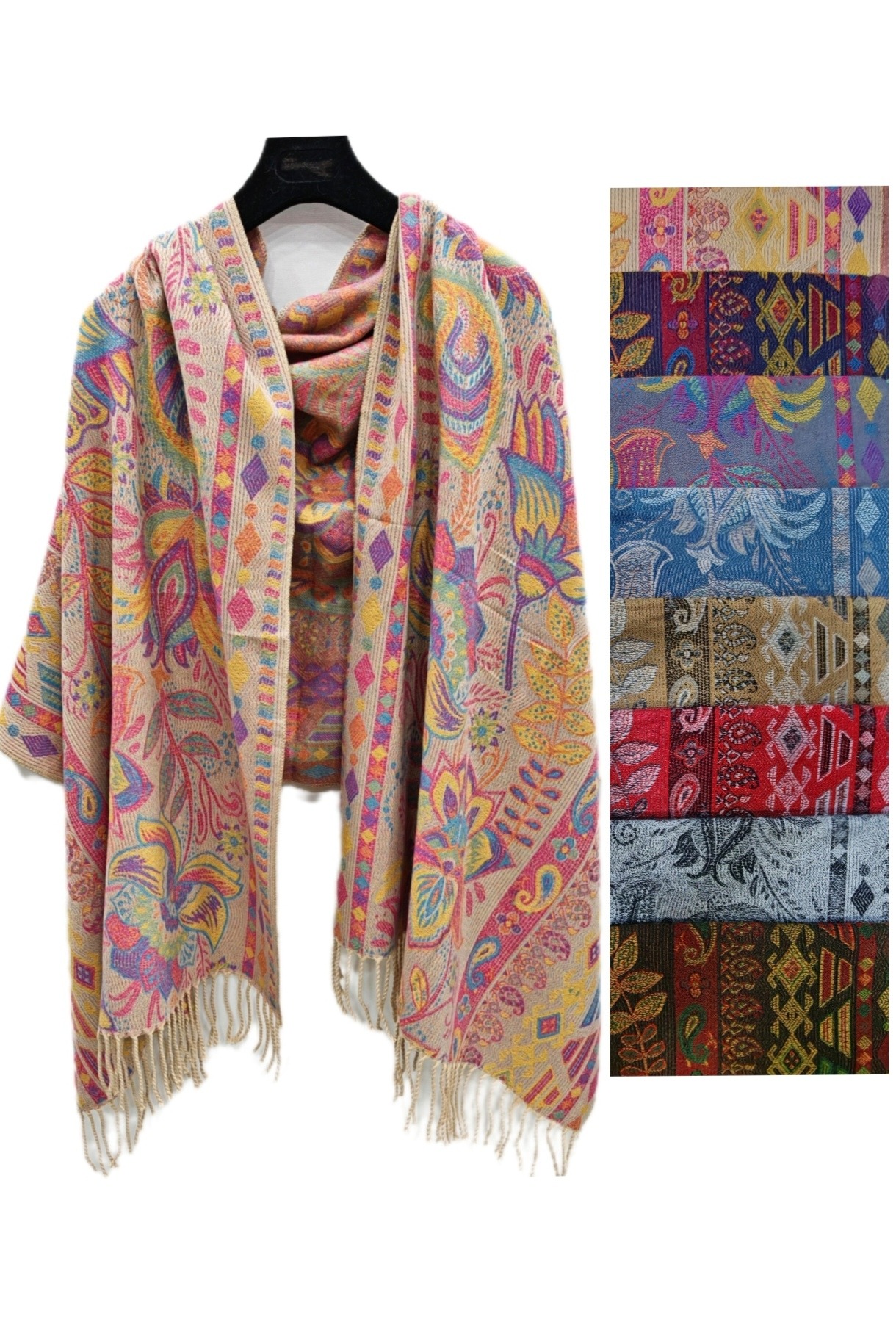 Grossiste Da Fashion - Chale épaisse motif cachemire