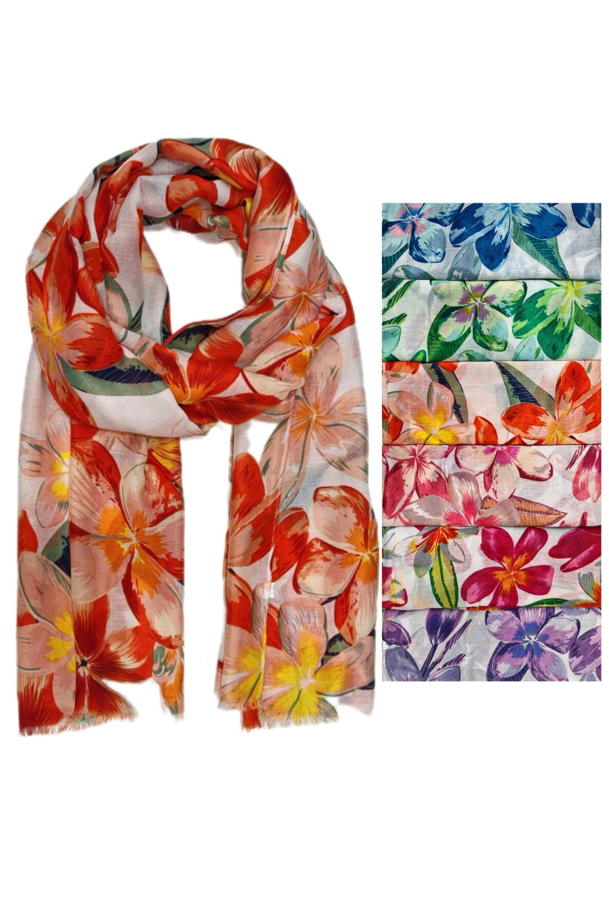 Großhändler Da Fashion - Schal mit Stiel-Print