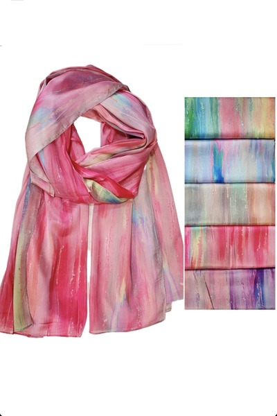 Grossiste Da Fashion - écharpe fine satinée rayé multicolore soie viscose Grossiste Da Fashion - écharpe fine satinée rayé multicolore soie viscose