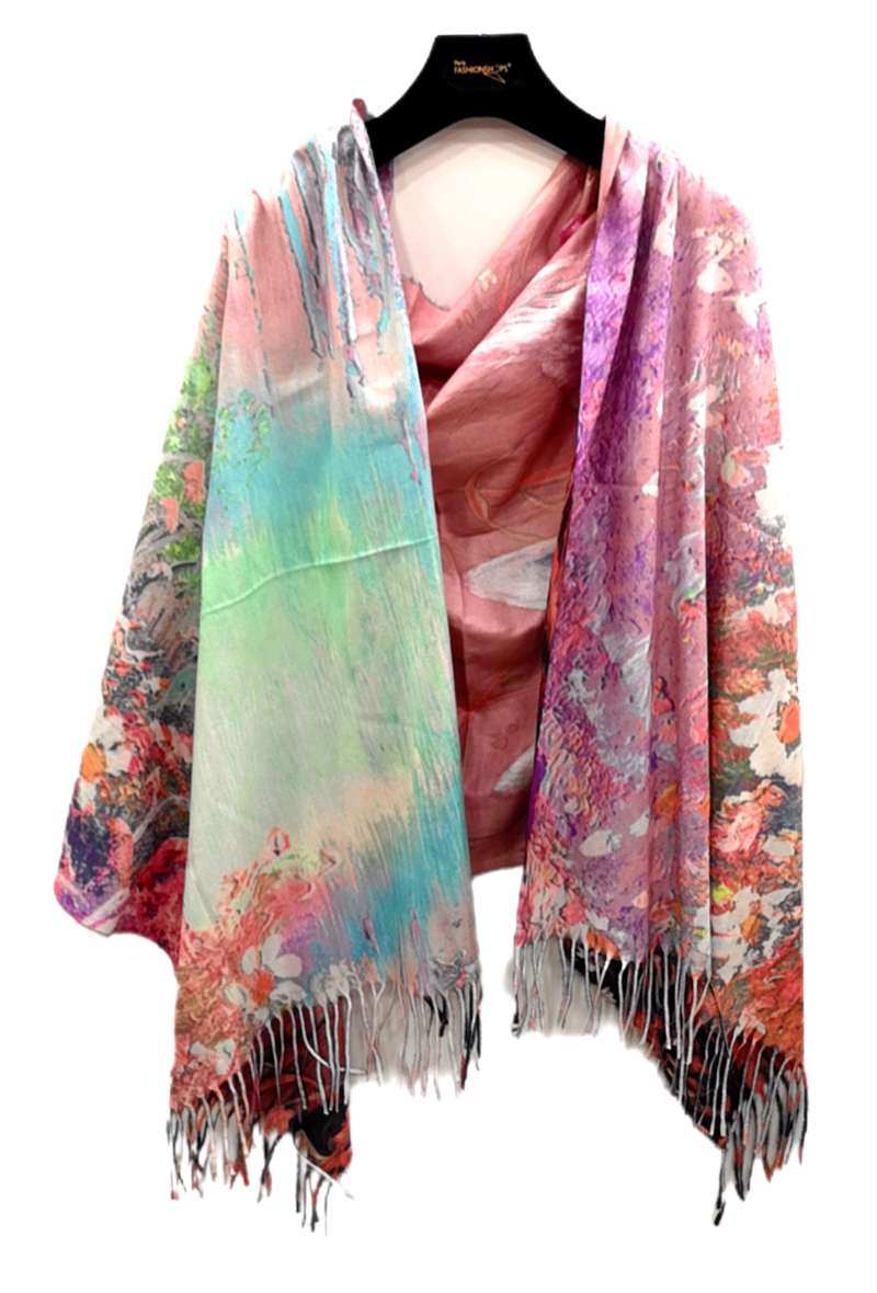 Mayorista Da Fashion - Mantón doble cara estampado paisaje 2 caras