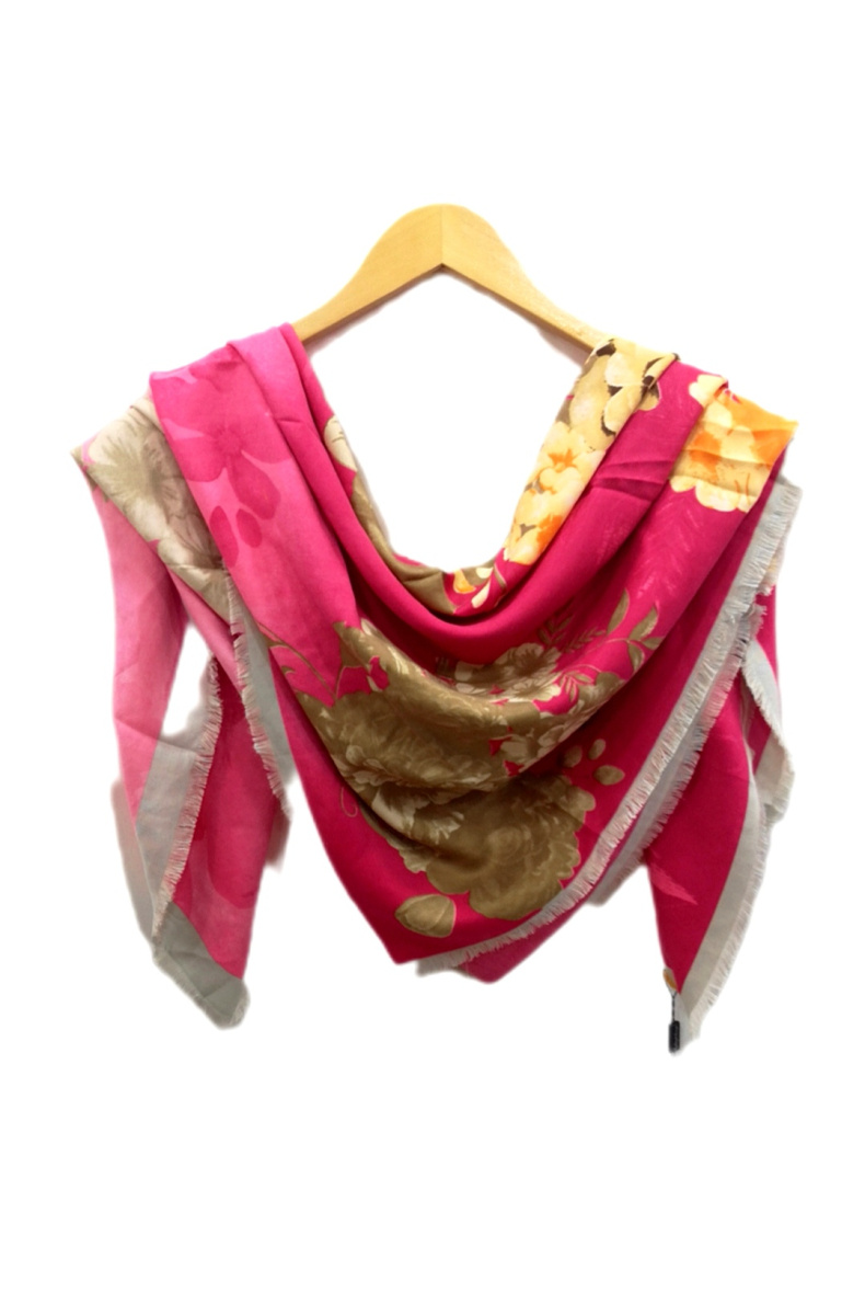 Großhändler Da Fashion - Quadratischer Schal mit Blumenmuster