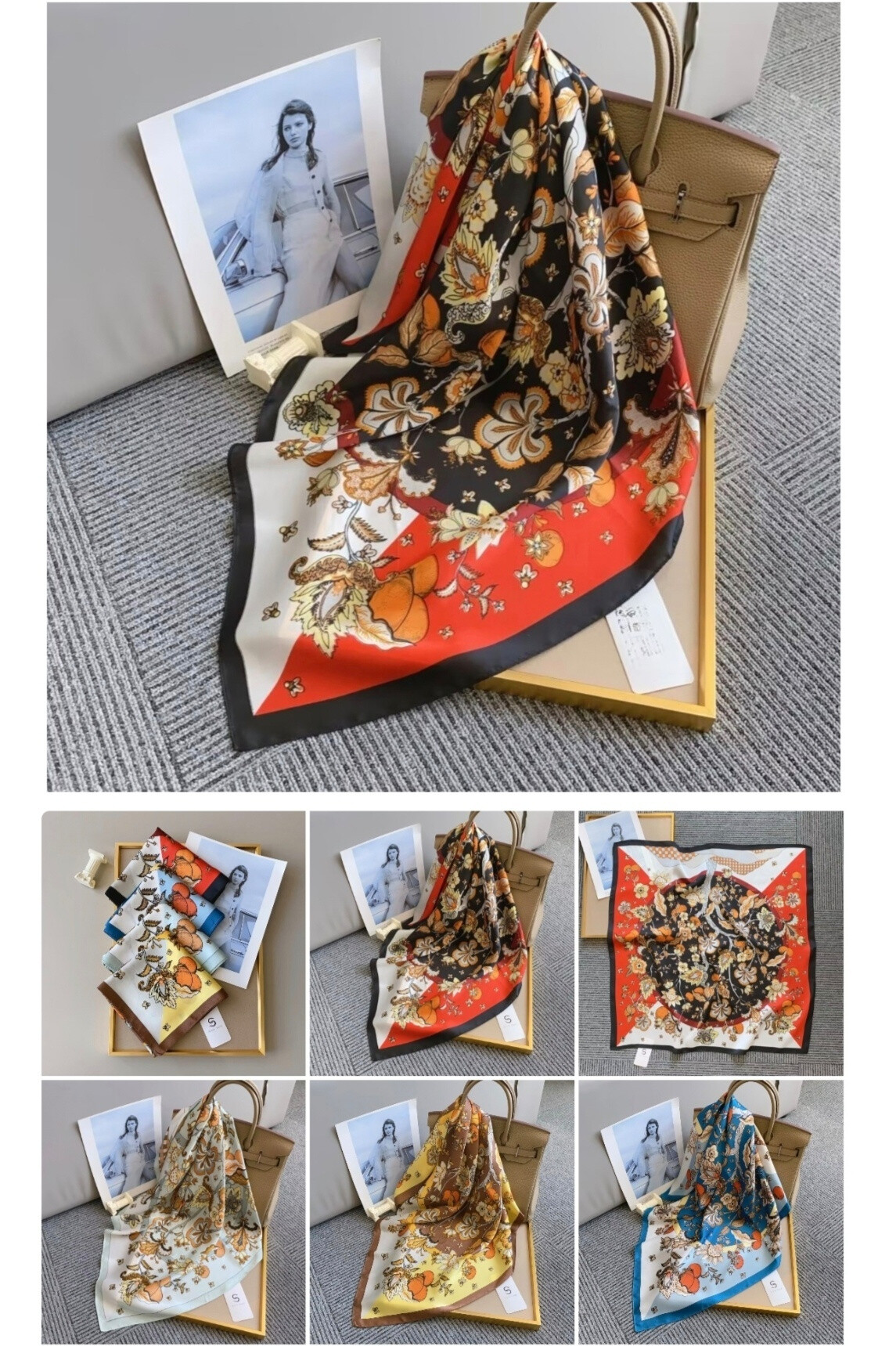 Wholesaler Da Fashion - Square Silk / Polyester scarf 70x70cm