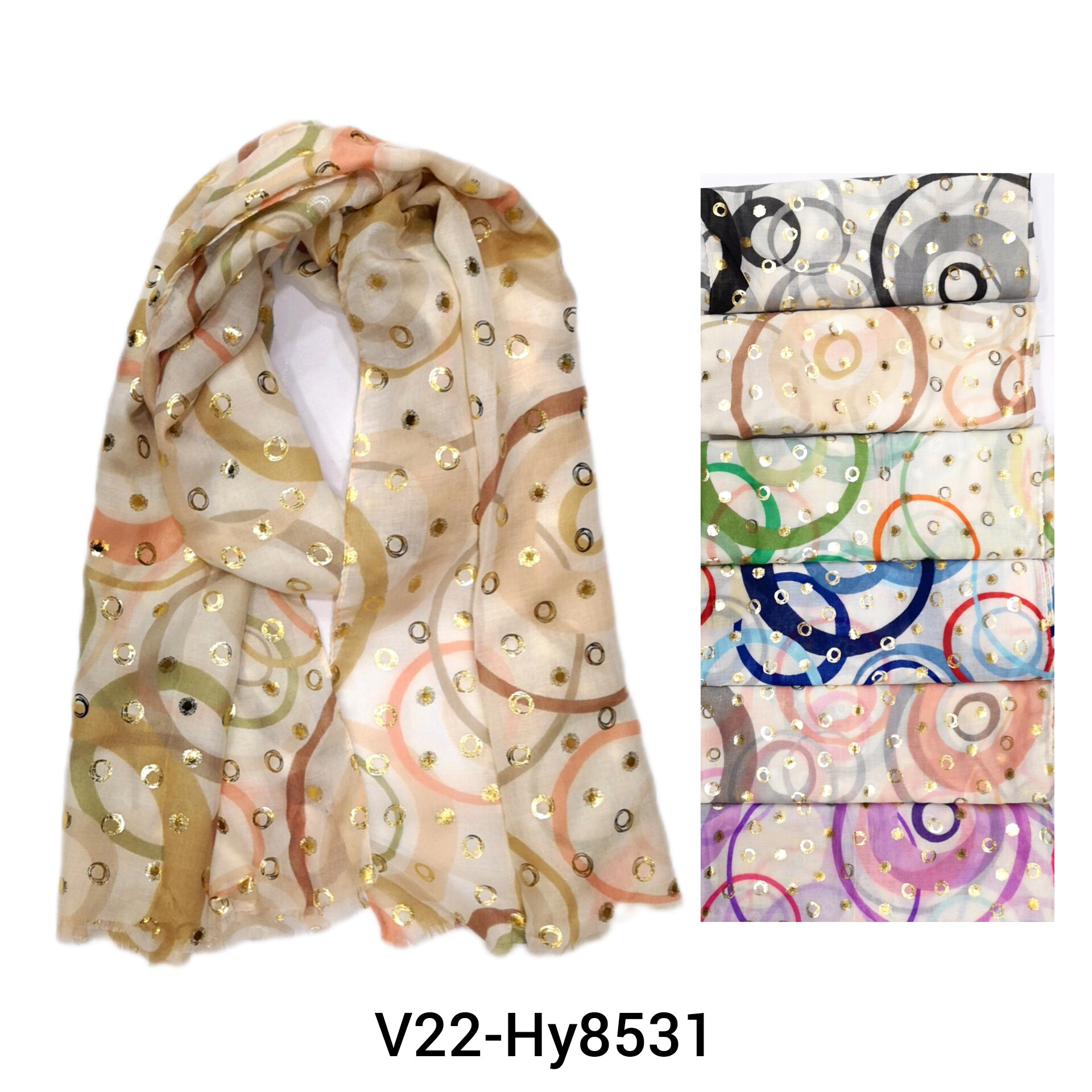 Wholesaler Da Fashion - gold printed scarf
