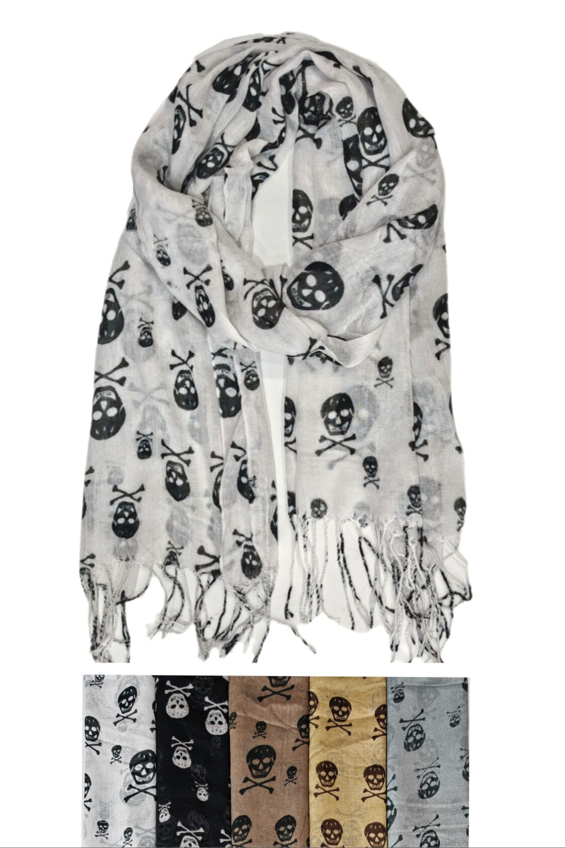 Grossiste Da Fashion - foulard imprimé tete de mort pirate