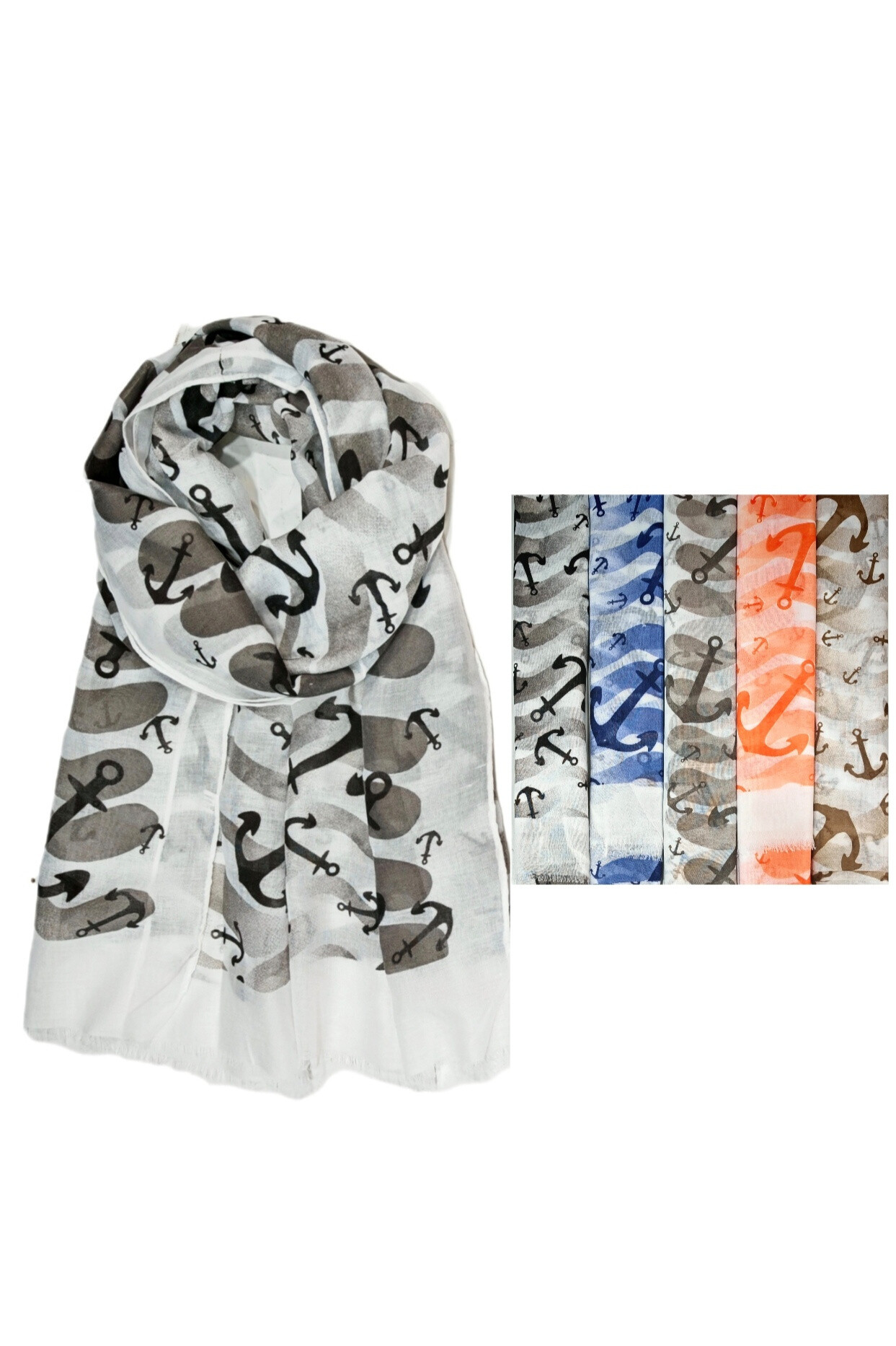 Wholesaler Da Fashion - Anchor printed scarf