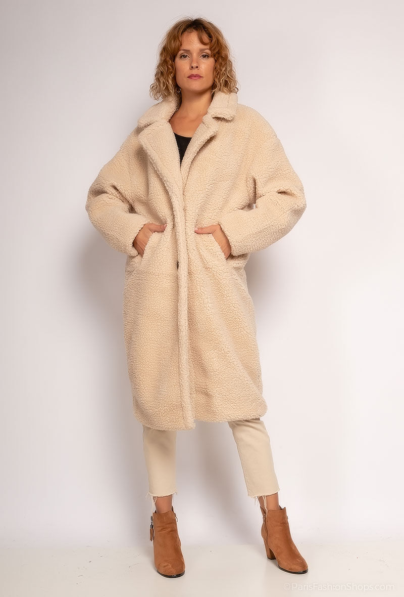 Großhändler Da Fashion - Langer flauschiger Mantel