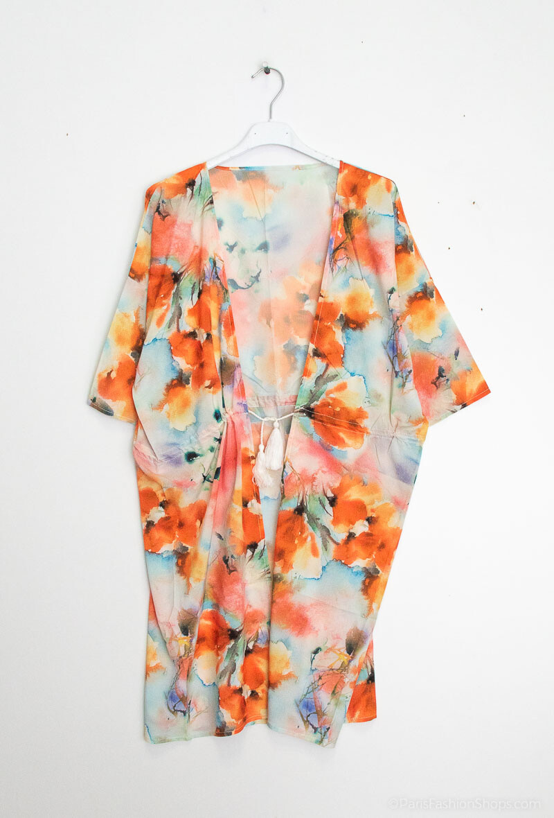 Kimono/túnica abierta - Naranja - 1 - formato grande