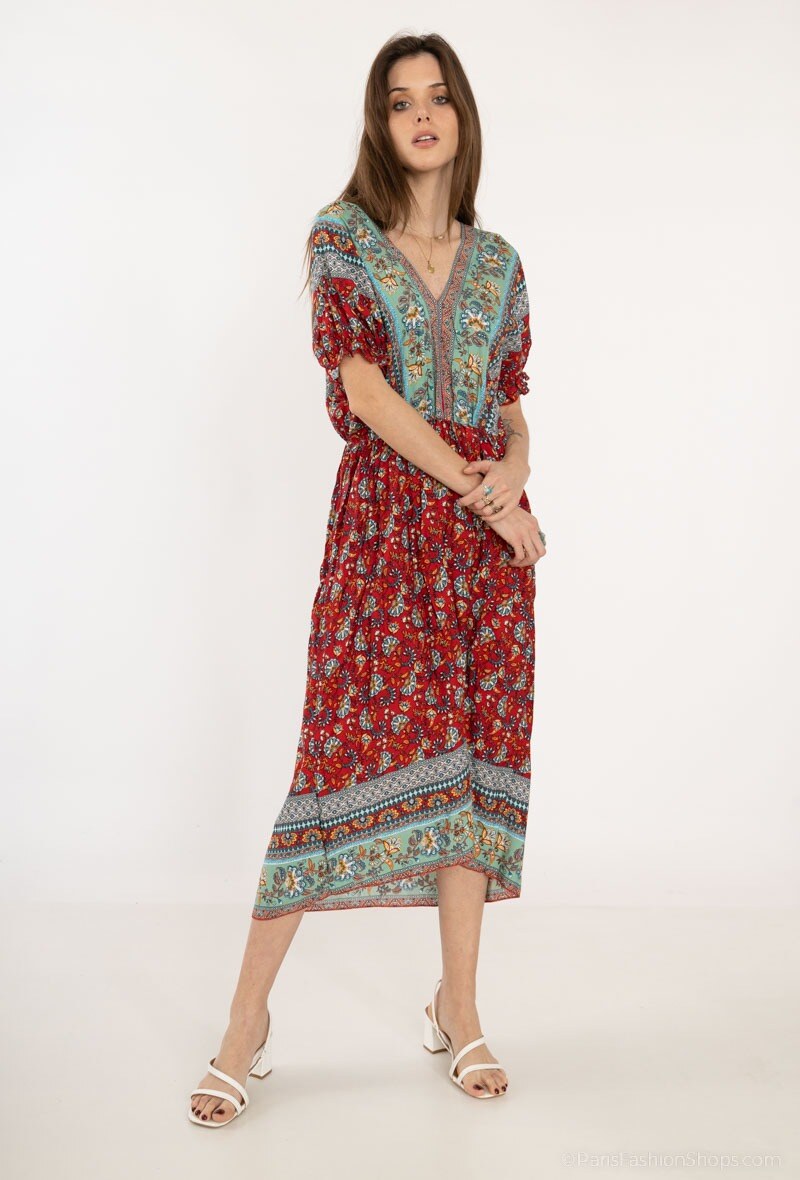 Mayorista Da Fashion - Vestido estampado de flores pequeñas