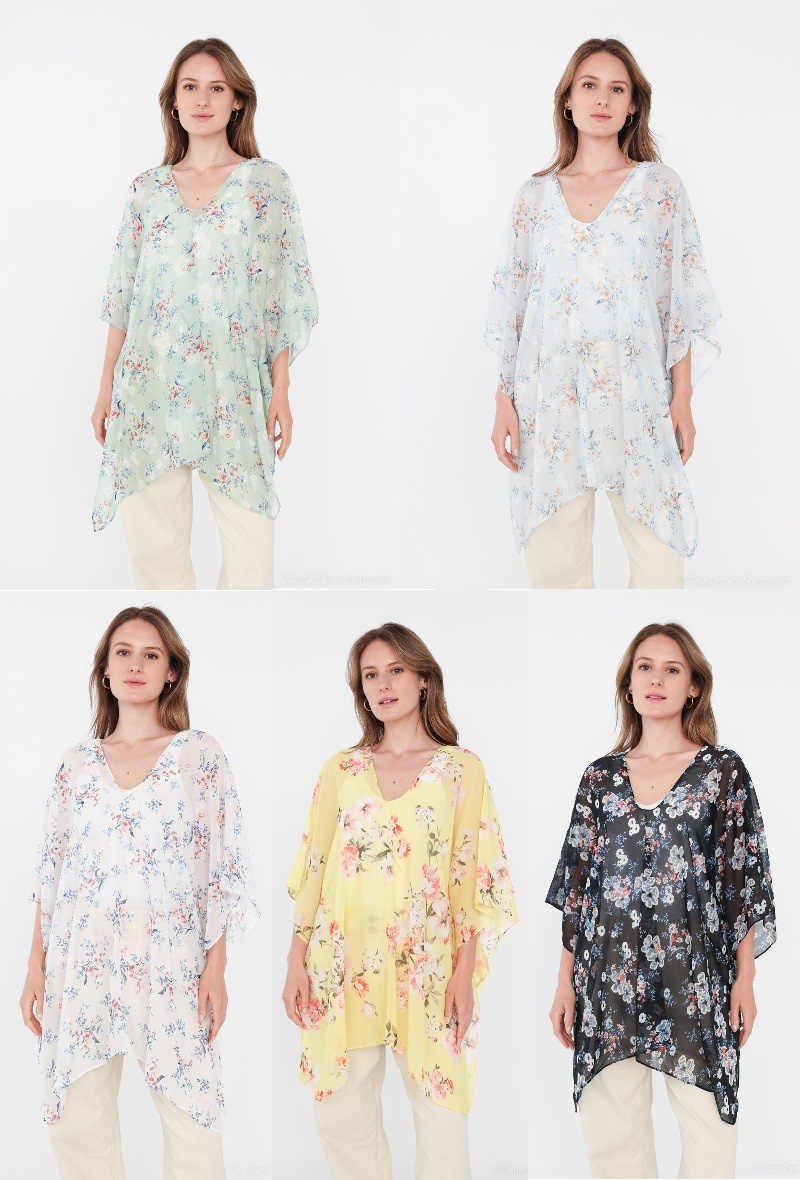 Grossista Da Fashion - Top trasparente con stampa floreale