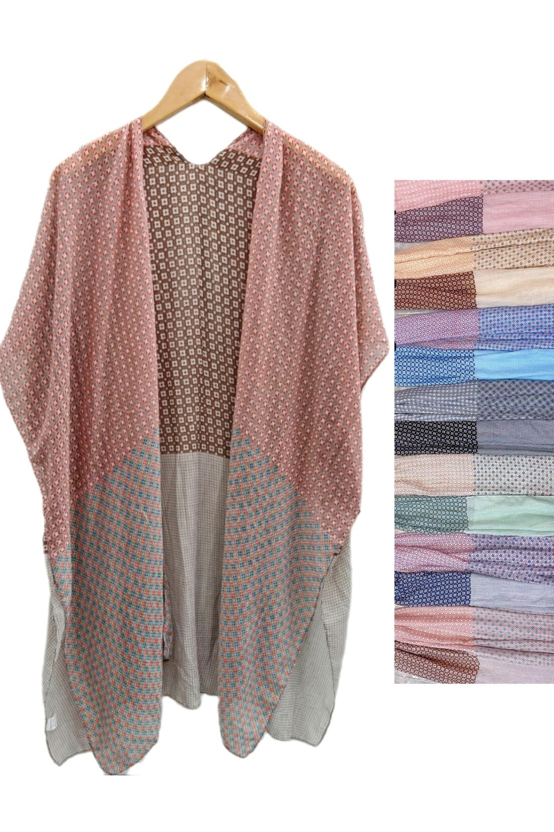 Wholesaler Da Fashion - Top open summer multicolored flower motif