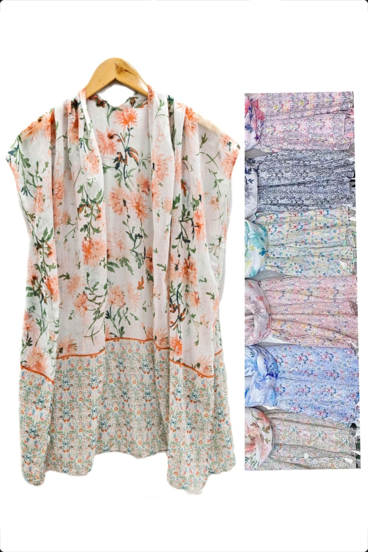Wholesaler Da Fashion - Top open summer multicolored flower motif