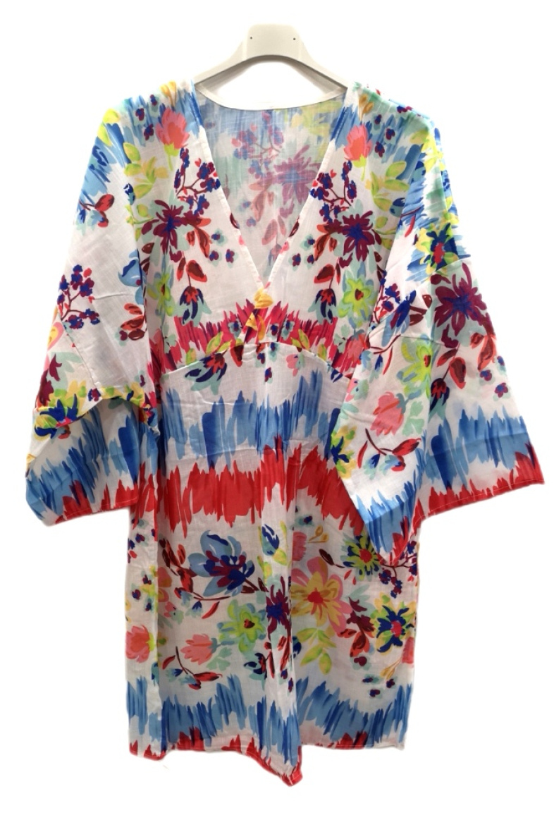 Grossista Da Fashion - Top tunica / kimono corto Taglia unica colorato estate