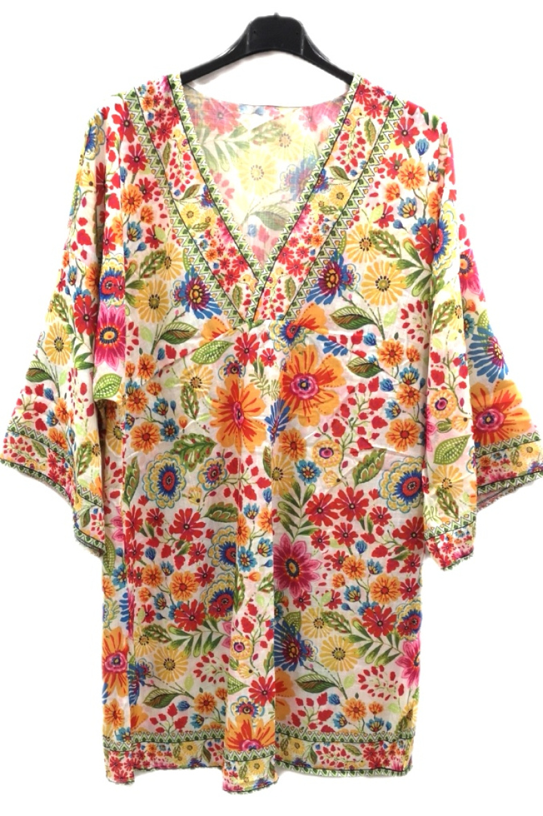 Grossista Da Fashion - Top tunica / kimono corto Taglia unica colorato estate
