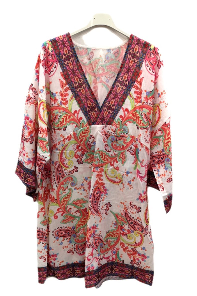 Grossista Da Fashion - Top tunica / kimono corto Taglia unica colorato estate