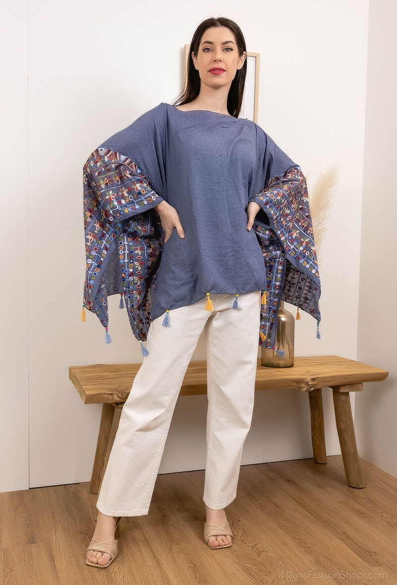Wholesaler Da Fashion - Aztec fantasy cotton summer poncho