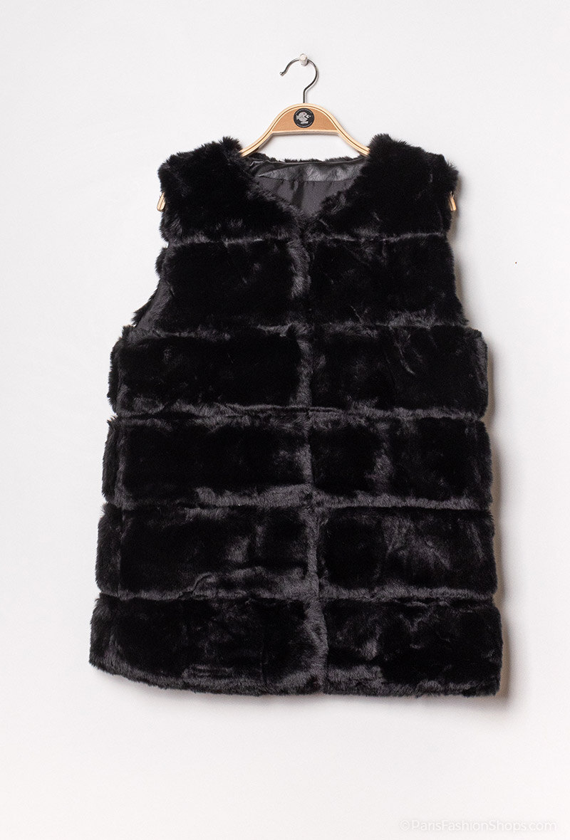 Grossiste Da Fashion - Veste sans manches en fausse fourrure