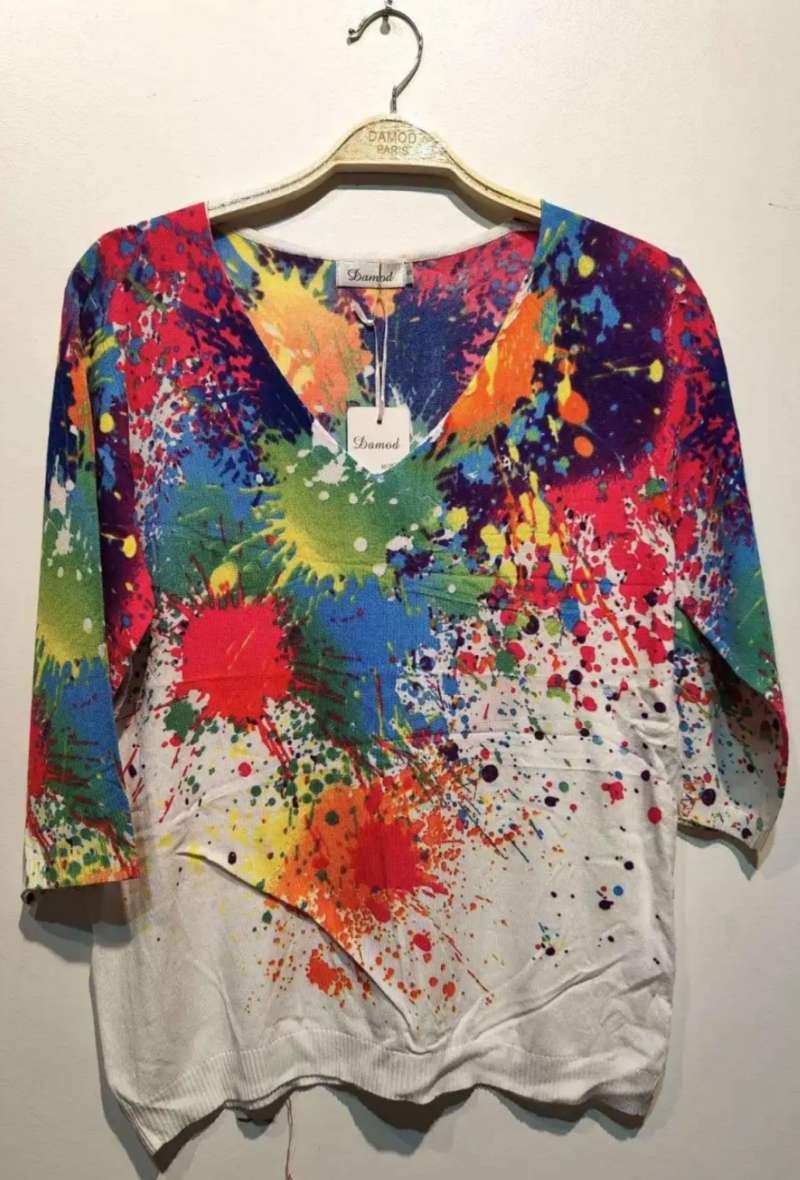 Wholesaler DAMOD - FINE KNIT PRINT SWEATER