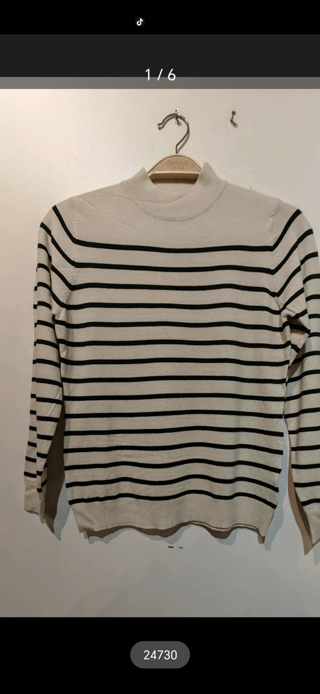 Wholesaler DAMOD - striped funnel neck sweater