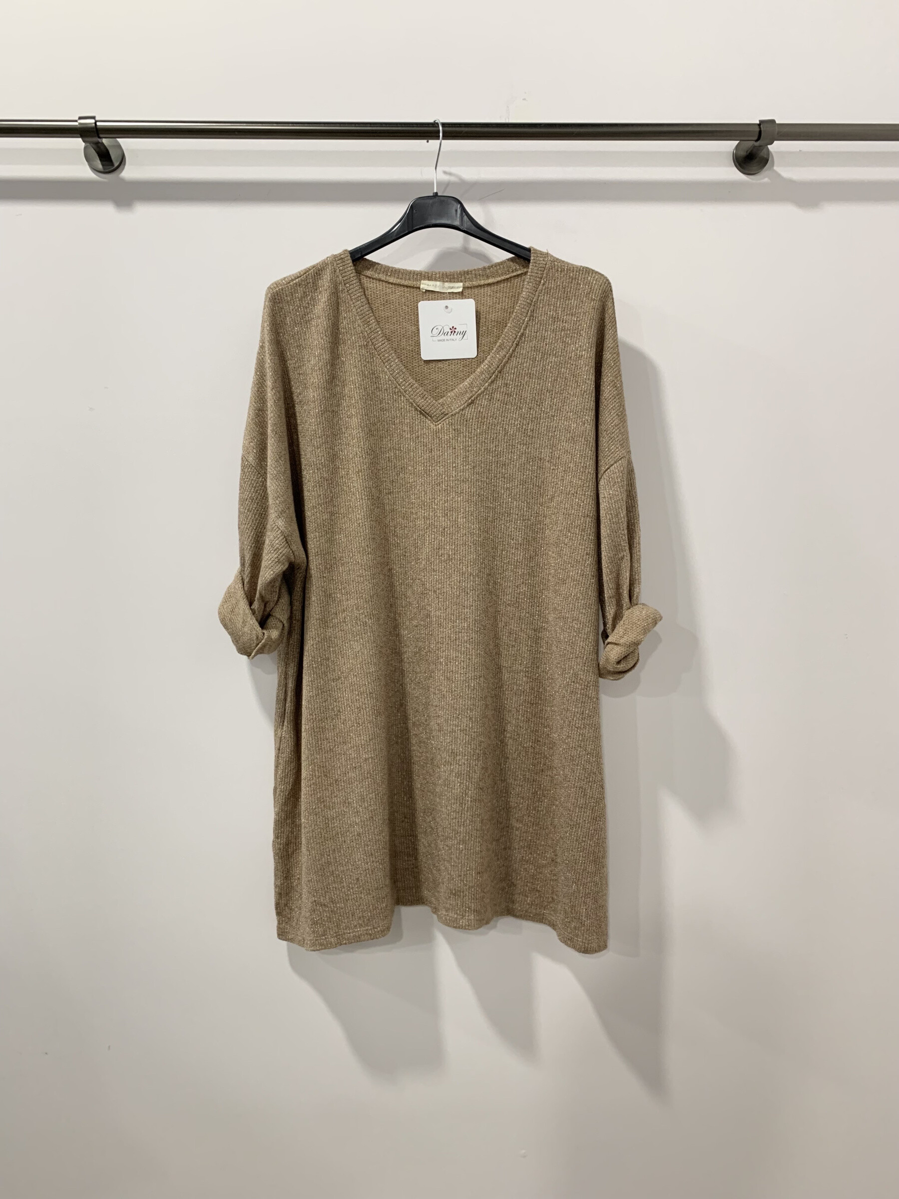 Pull à paillettes italien, coton et laine, idéal pour l'hiver 2025, collection grandes tailles.