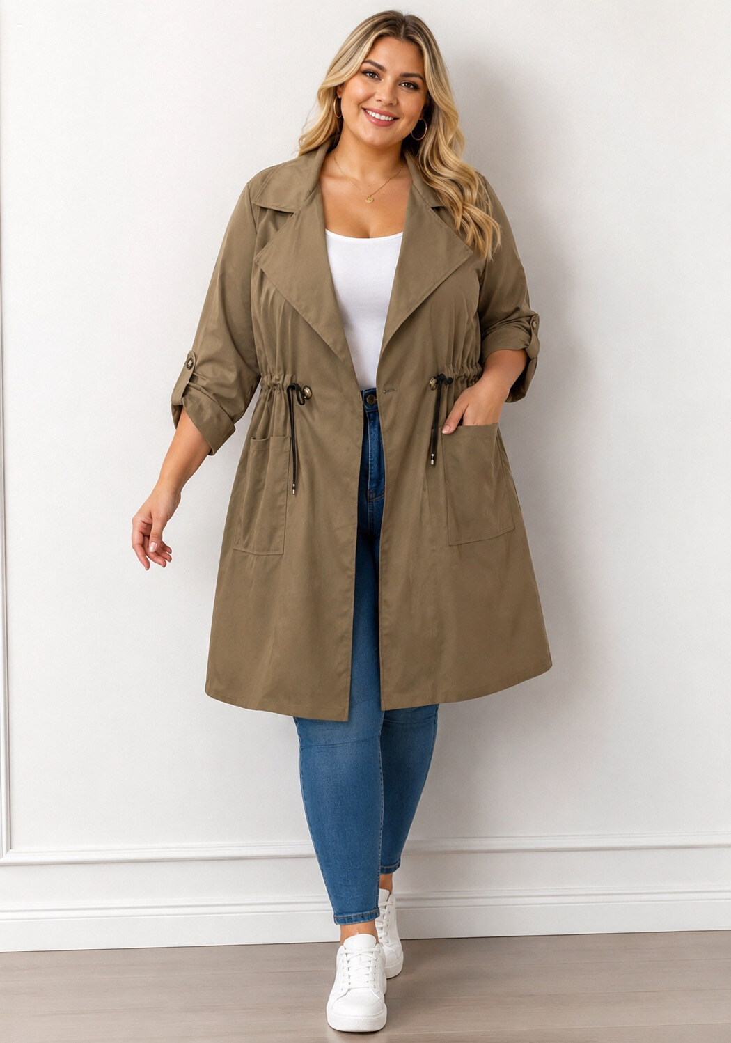 Wholesaler Danny - Trench coat with drawstring