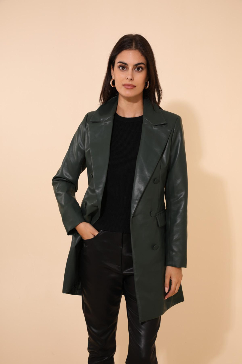 Grossista DAPHNEA - BLAZER IN SIMILPELLE