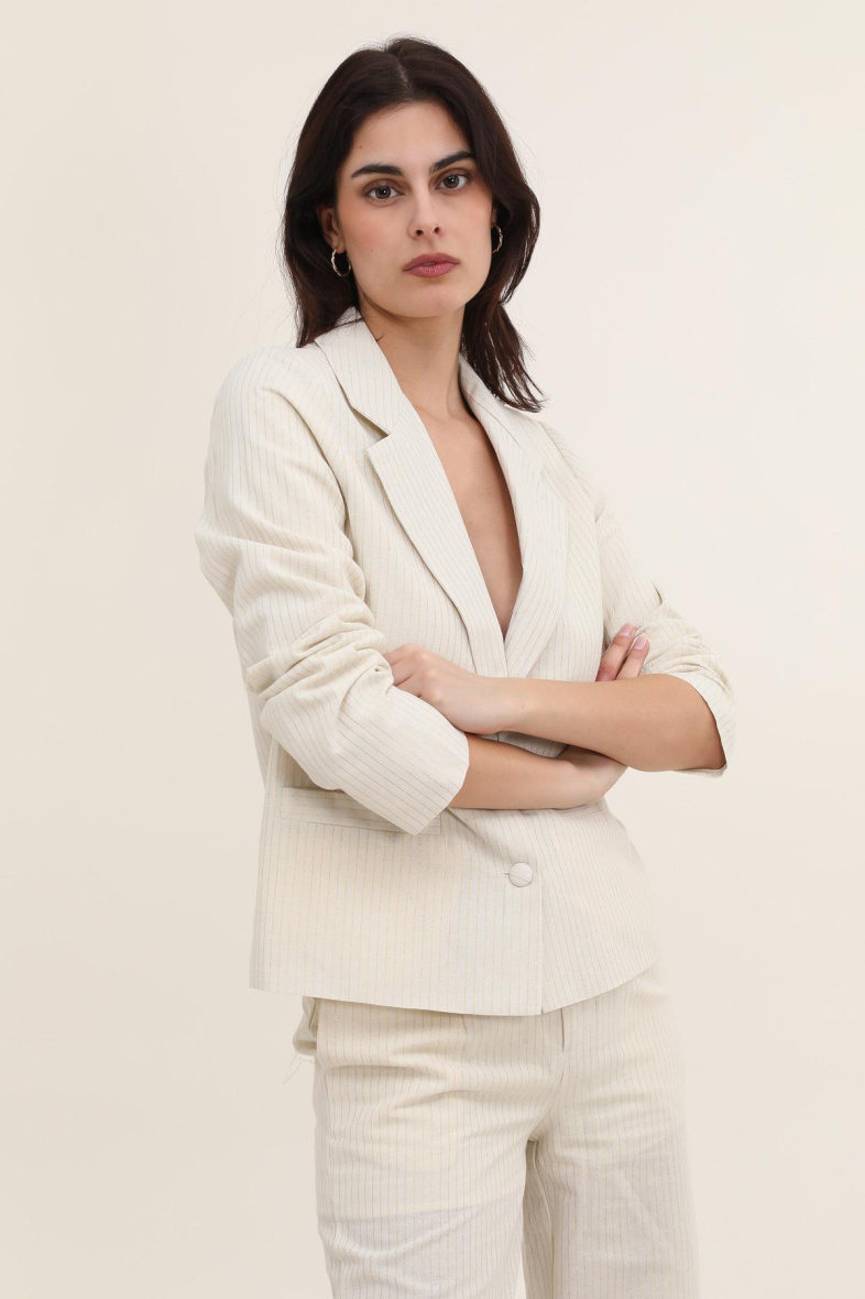 Grossista DAPHNEA - BLAZER A RIGHE LUREX