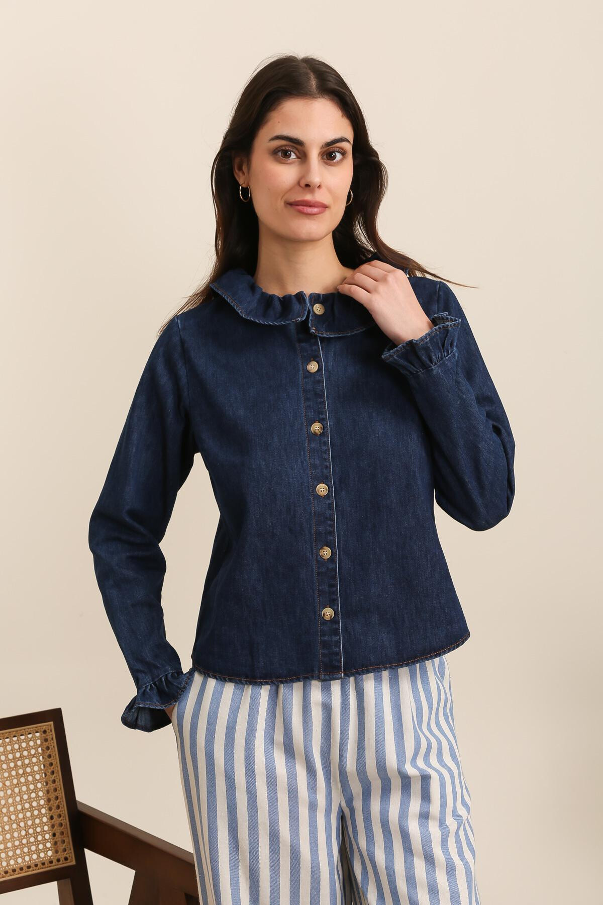 Grossiste DAPHNEA - BLOUSE DENIM
