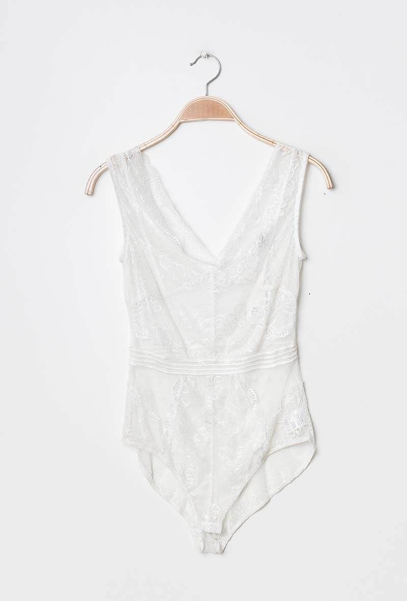 Grossiste DAPHNEA - Body en dentelle transparente