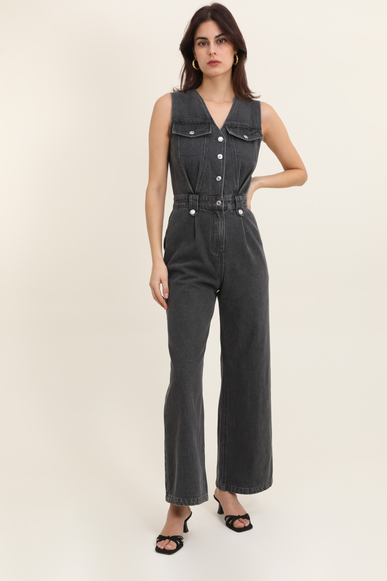 Parisian denim jumpsuit outlet