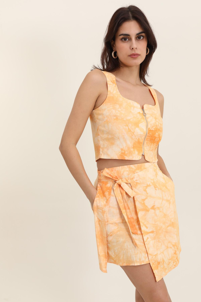 Grossista DAPHNEA - TOP A SPALLINE TIE DYE