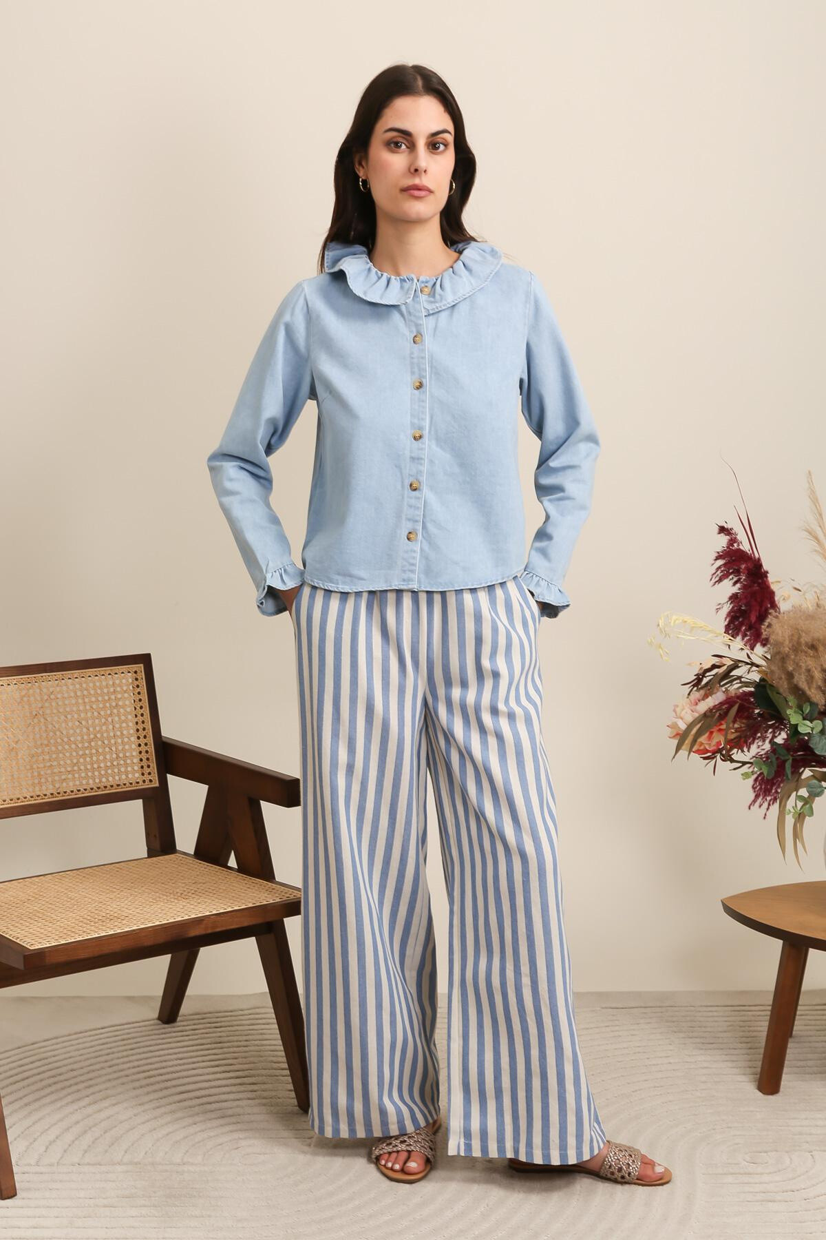 Grossiste DAPHNEA - PANTALON A RAYURE