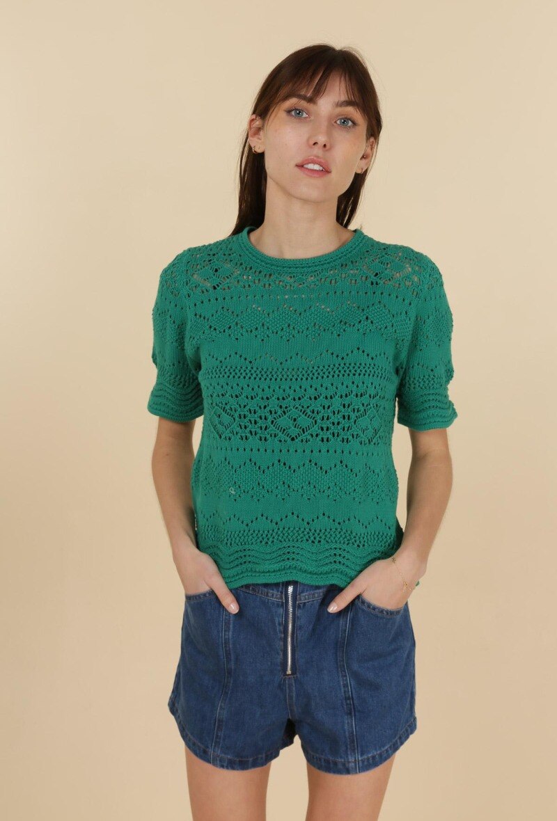 Mayorista DAPHNEA - Jersey punto calado estilo crochet