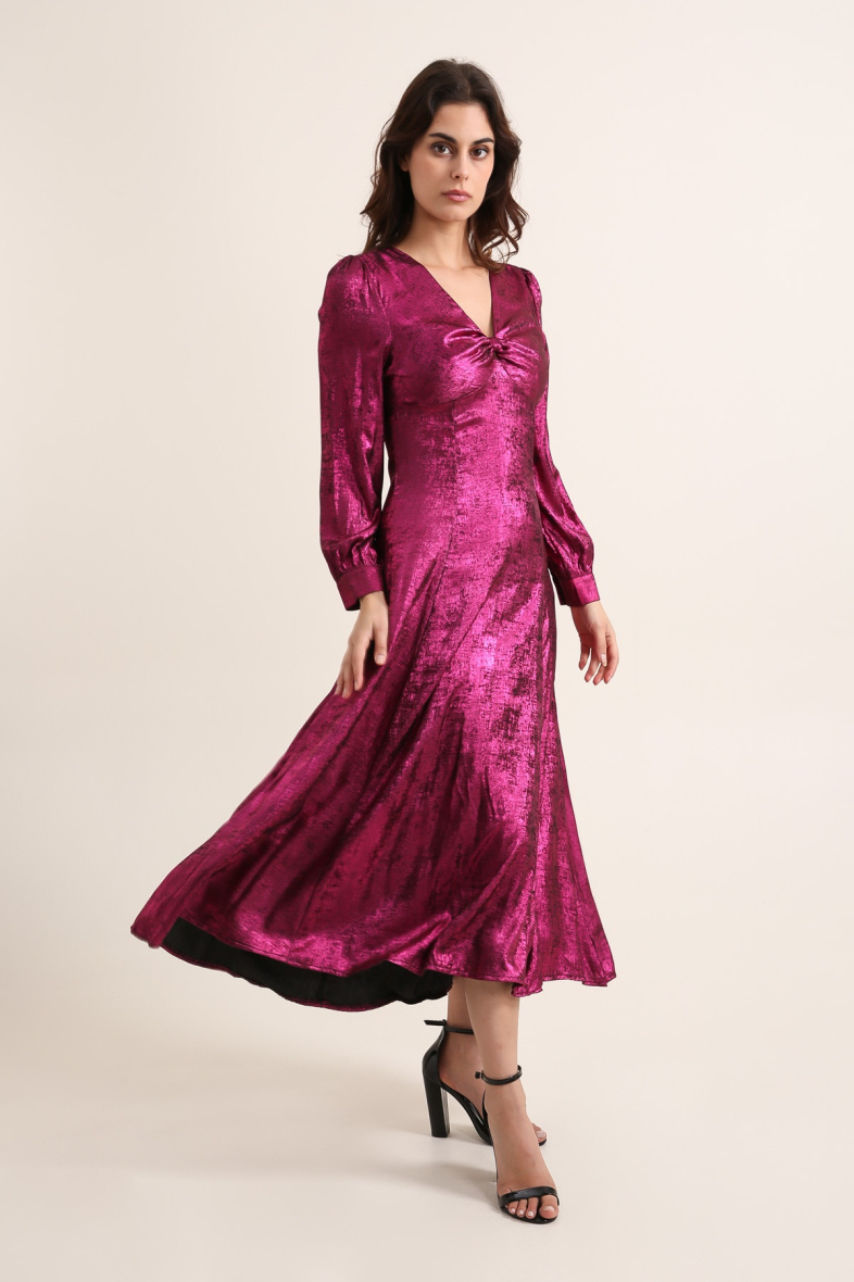 Wholesaler DAPHNEA - Shimmering Long Evening Gown with Open Back