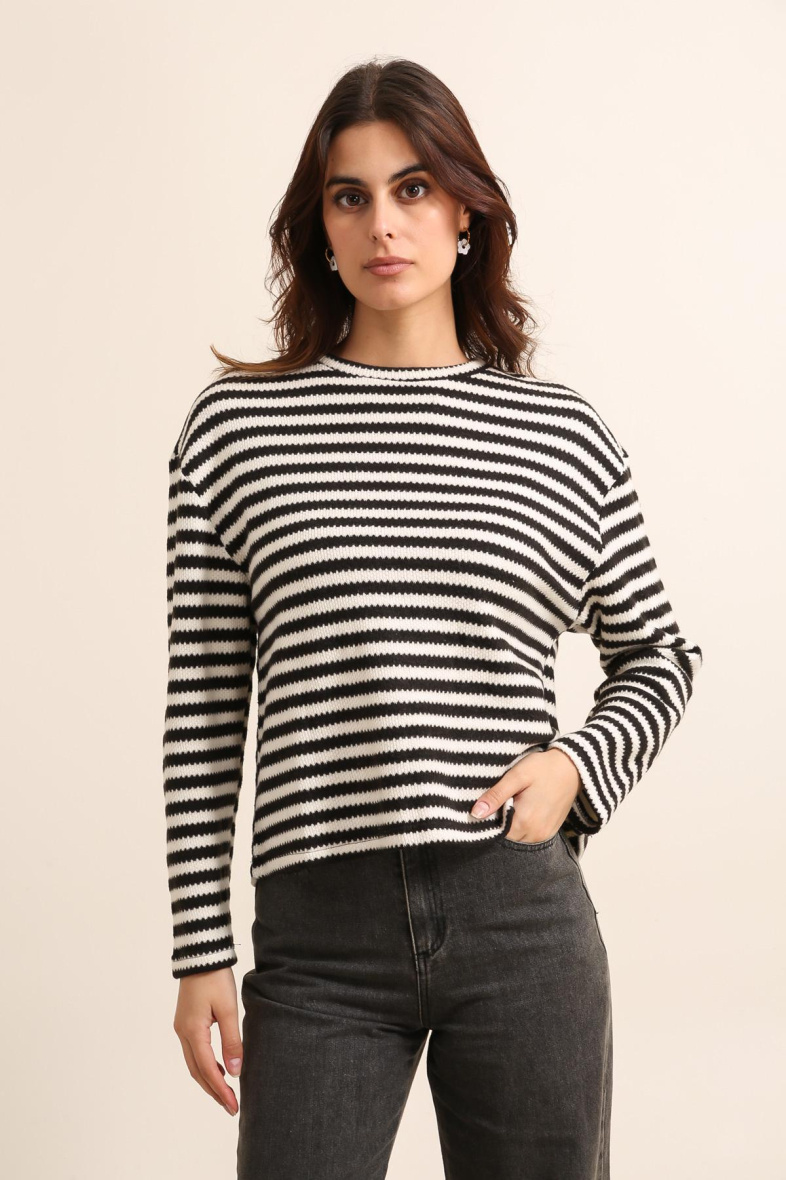 Wholesaler DAPHNEA - STRIPED SWEATSHIRT