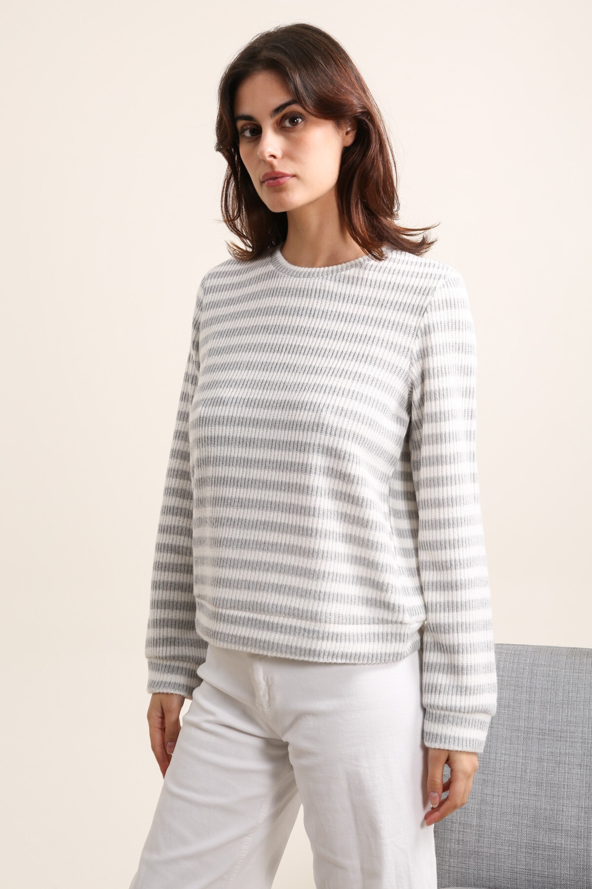 Wholesaler DAPHNEA - STRIPED SWEATSHIRT