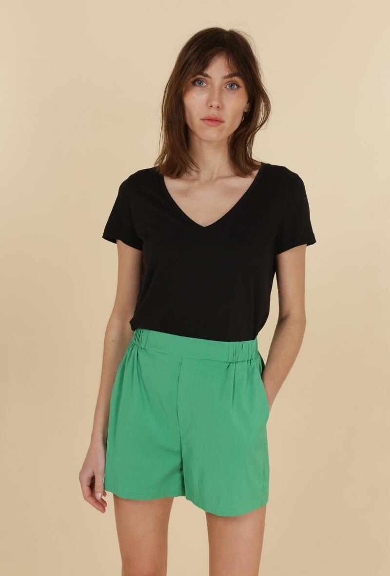 Wholesaler DAPHNEA - Cupro V-neck T-shirt