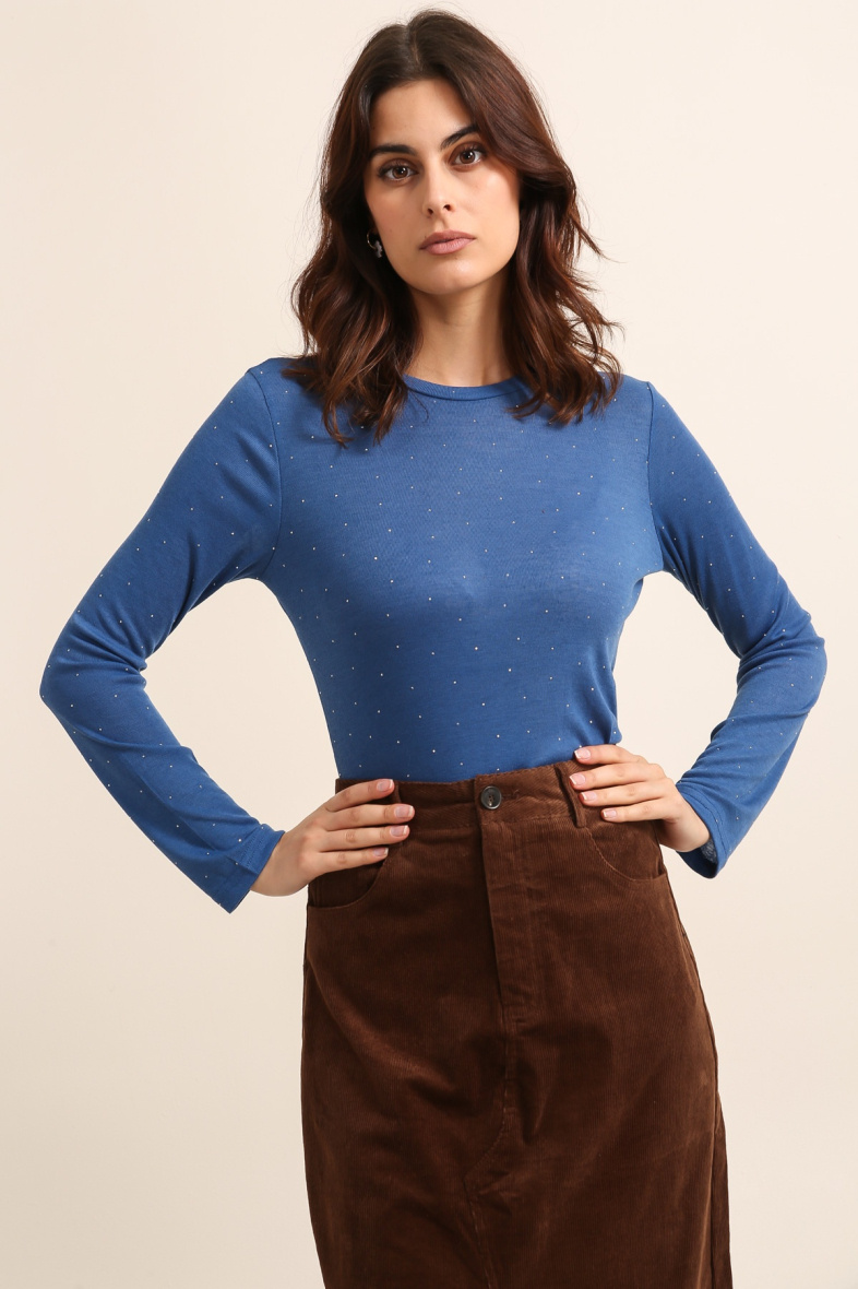 Großhändler DAPHNEA - T-Shirt mit Strasssteinen