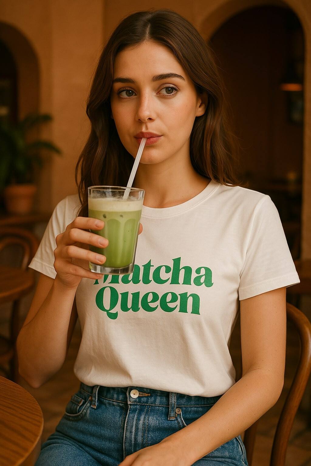 Grossista DAPHNEA - T-shirt "Matcha Queen
