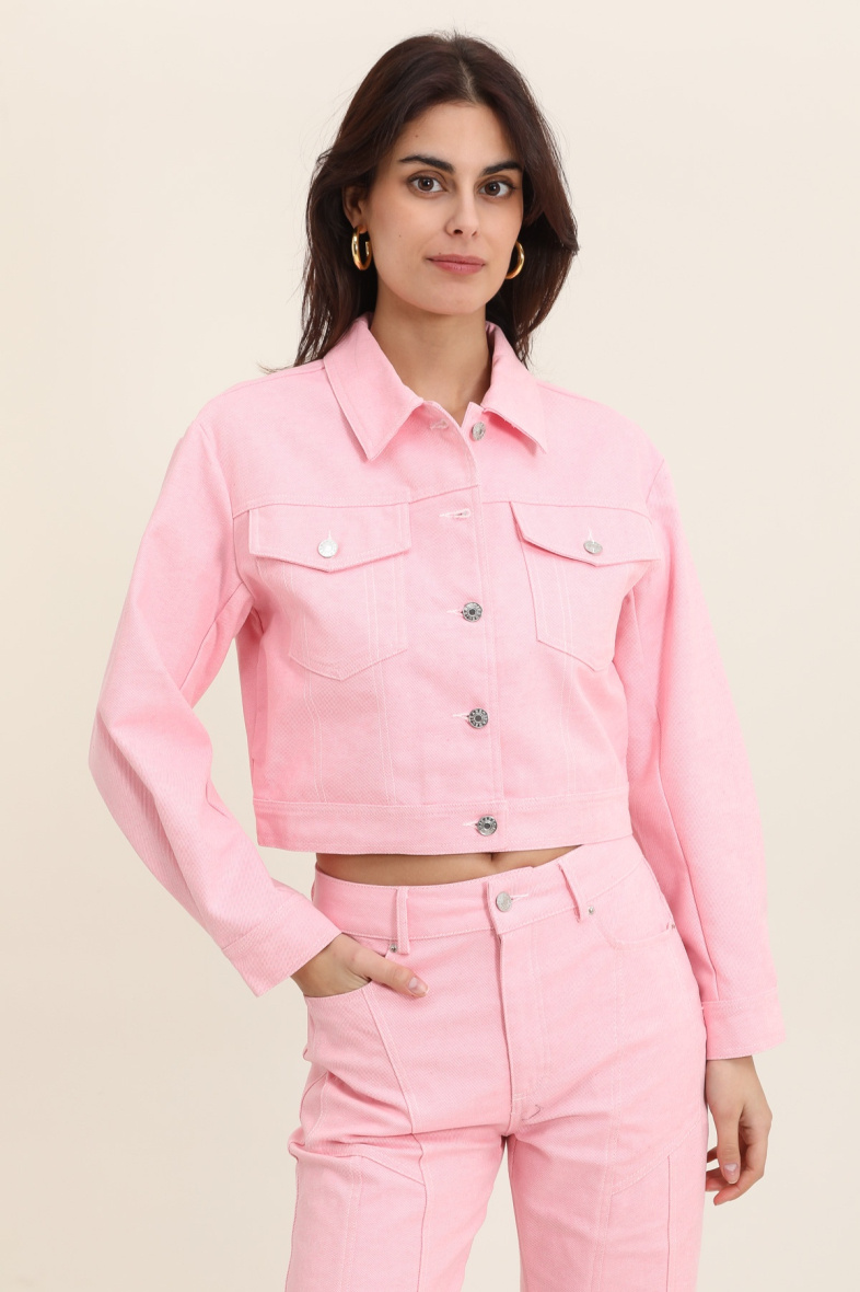 Grossista DAPHNEA - GIACCA DI COTONE LISCIO STILE JEANS