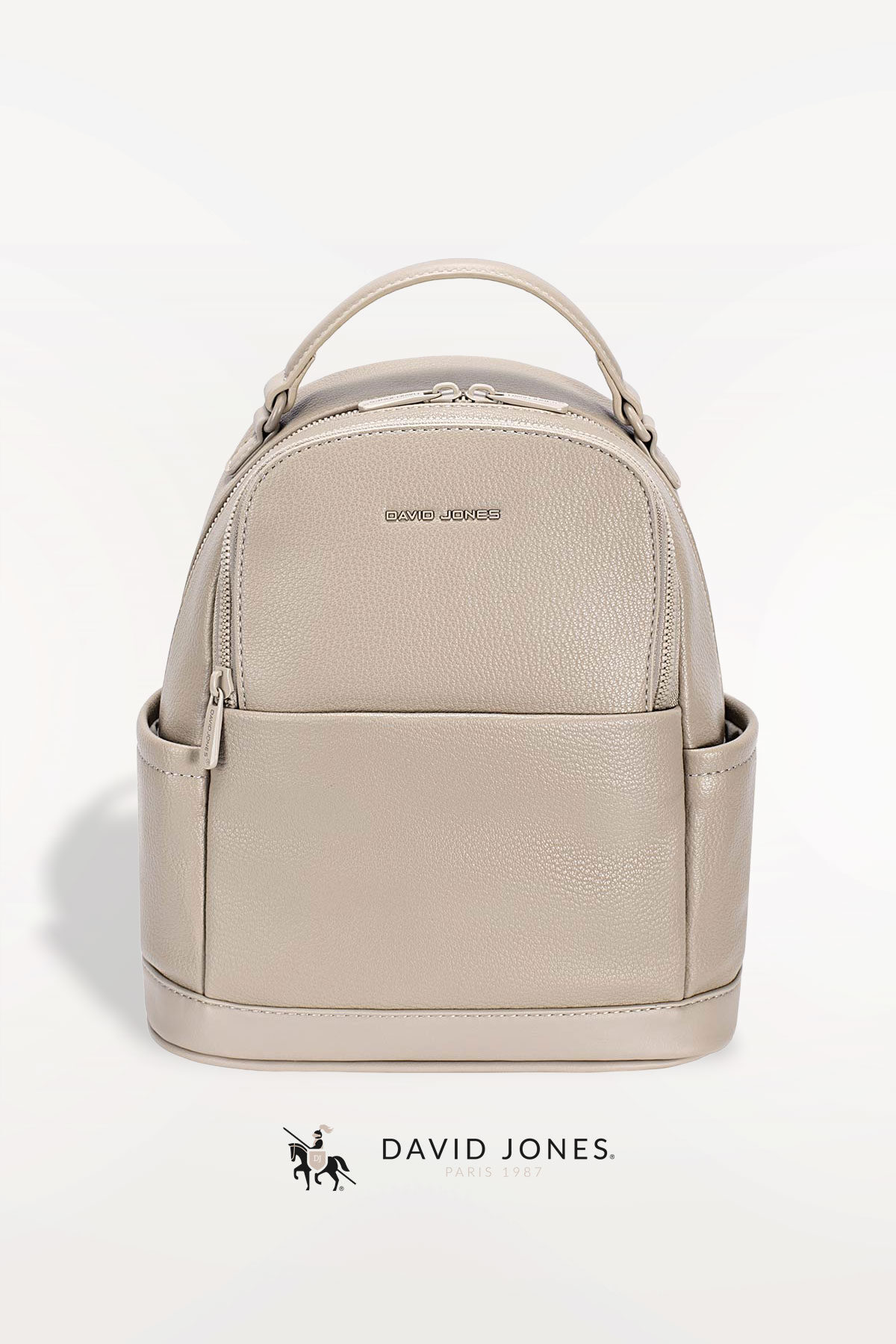 David Jones Medium-sized
Women Quilted backpack with
snap closure Taupe New David Jones Zip Backpacks for Women for sale | eBay main image 4