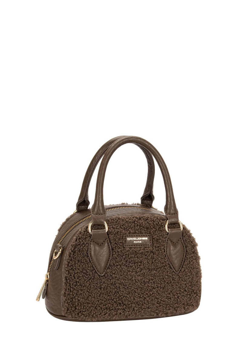 Wholesaler David Jones - CM7123F David Jones faux fur rounded handbag